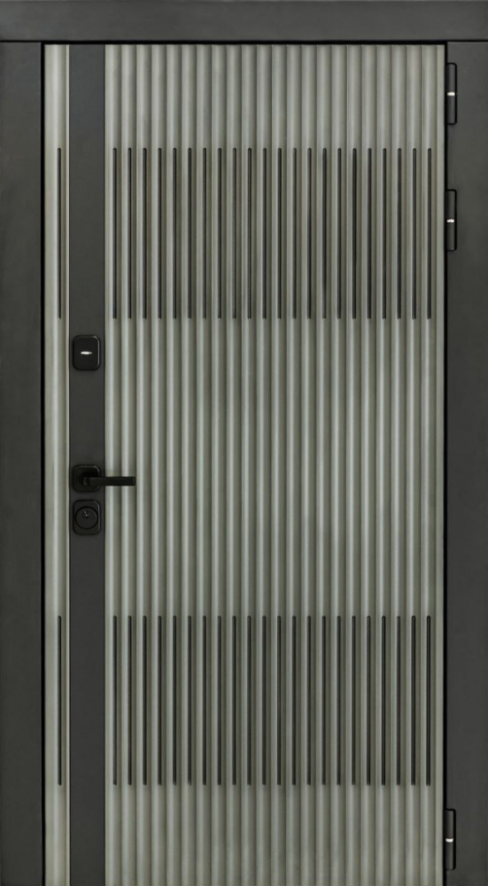 Входная дверь ДвериПРО Elfy Алиса (16мм, ПВХ софт грей, зеркало) DPRO197899 внешняя сторона